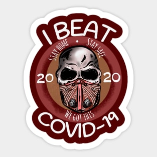 I Beat Covid 19 Sticker